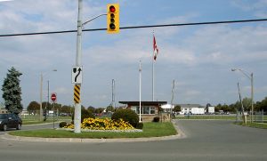 Entrance to CFB Kingston from Highway 2 in Kingston, Ontario