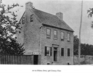 Historic 19th-century photo of Sir John A. Macdonald’s limestone house on Rideau Street in Kingston