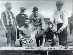 Queen’s students during Frosh hazing rituals, 1923