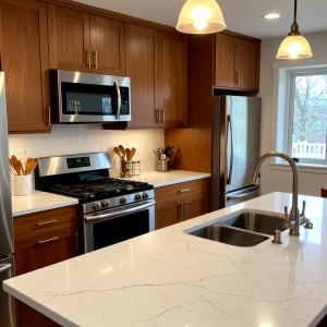 Bill Stevenson, REALTOR, Century 21 Lanthorn Real Estate Ltd., Brokerage, updated kitchen with quartz counters and stainless appliances in a Kingston home