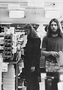 Students shopping in the Queen’s University campus bookstore in the 1970s.