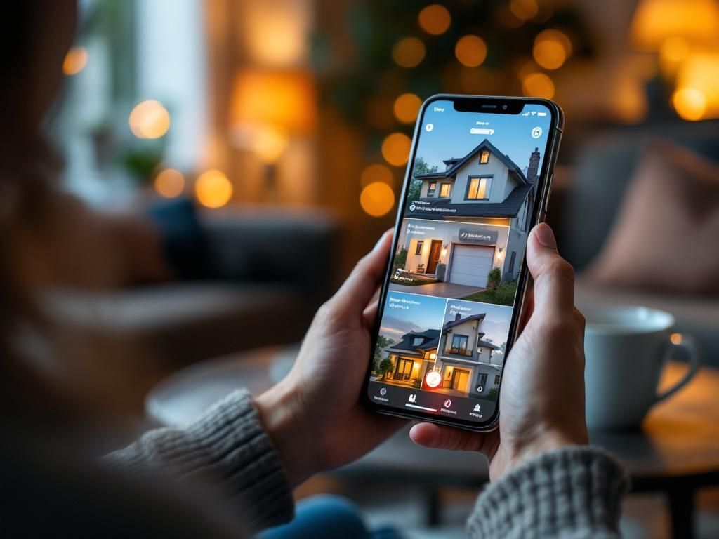 Bill Stevenson, REALTOR®, Century 21 Lanthorn Real Estate Ltd., Brokerage. Homeowner monitoring a smart home security system using a mobile phone app with live camera and property alerts.