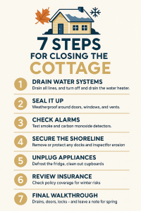 7 steps for closing the cottage in Kingston before winter — Bill Stevenson, REALTOR®, Century 21 Lanthorn Real Estate Ltd., Brokerage