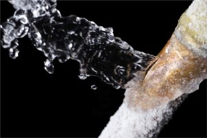 Frozen pipe burst showing water damage risk during cottage closing in Frontenac County near Kingston — Bill Stevenson, REALTOR®, Century 21 Lanthorn Real Estate Ltd., Brokerage