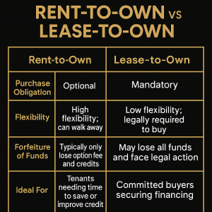 Lease to own and rent-to-own comparison chart for Kingston buyers, Bill Stevenson REALTOR, Century 21 Lanthorn Real Estate Ltd Brokerage