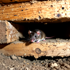 Rodent present in crawl space framing during a Kingston area home inspection, highlighting pest entry and moisture related issues, Bill Stevenson, REALTOR®, Century 21 Lanthorn Real Estate Ltd., Brokerage