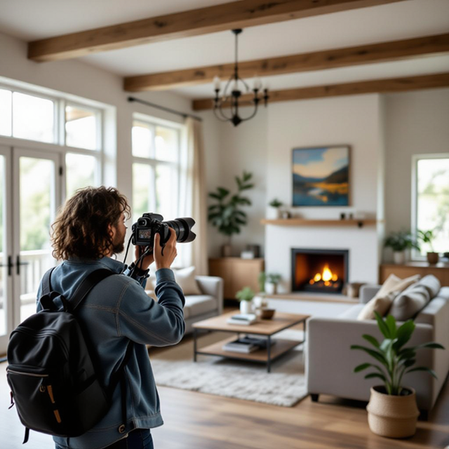 professional real estate photographer capturing a bright living room for a home listing in Ontario Bill Stevenson REALTOR® Century 21 Lanthorn Real Estate Ltd Brokerage