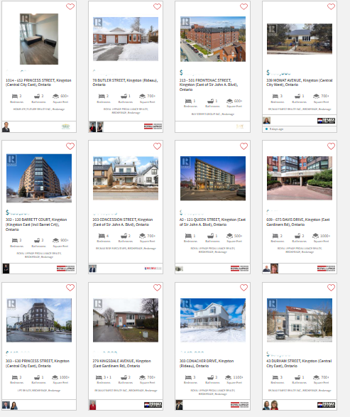 Unrepresented buyer reviewing online home listings in Kingston Ontario and comparing available properties