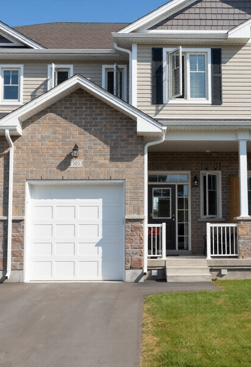 Townhouse in Kingston Ontario with garage typical of homes under $500,000