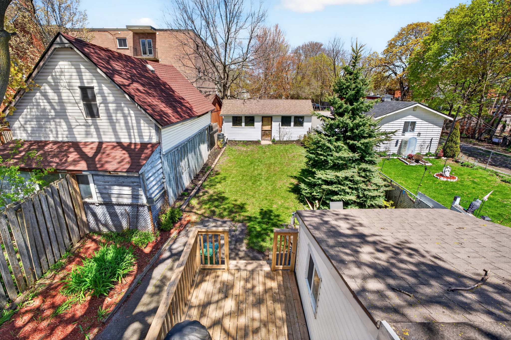 Backyard and detached workshop at 23 Jenkins Street in Kingston’s Williamsville neighbourhood