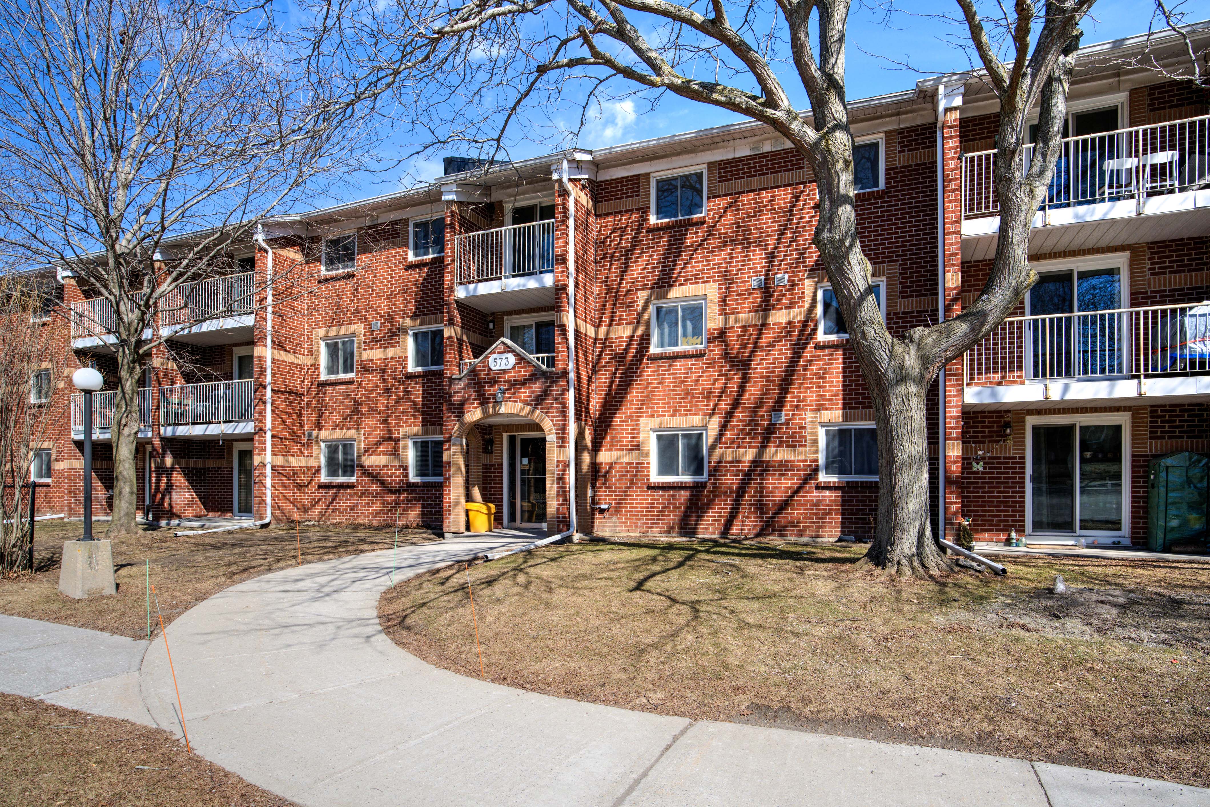 Condominium building on Armstrong Road in Kingston Ontario during the April 2026 spring housing market