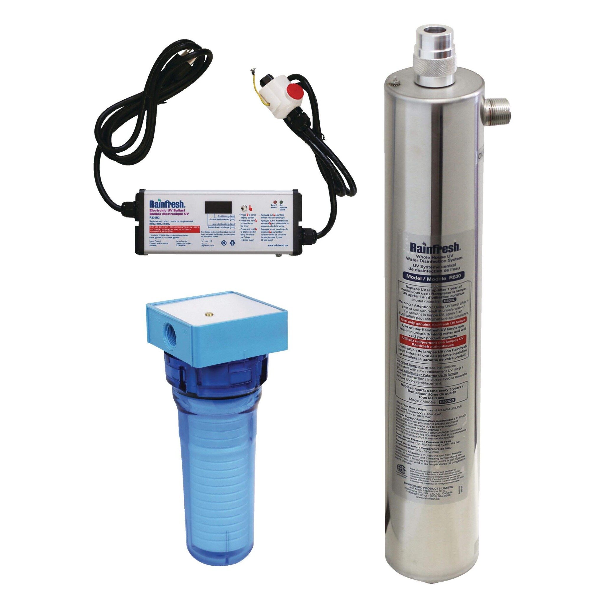 ultraviolet water treatment system used to disinfect private well water