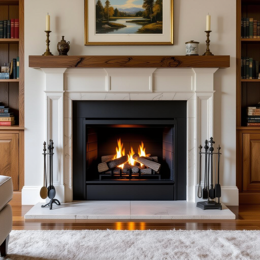 Bill Stevenson, REALTOR®, Century 21 Lanthorn Real Estate Ltd., Brokerage. Fireplace providing supplemental heat as part of rural heating systems commonly found in Kingston and Area home