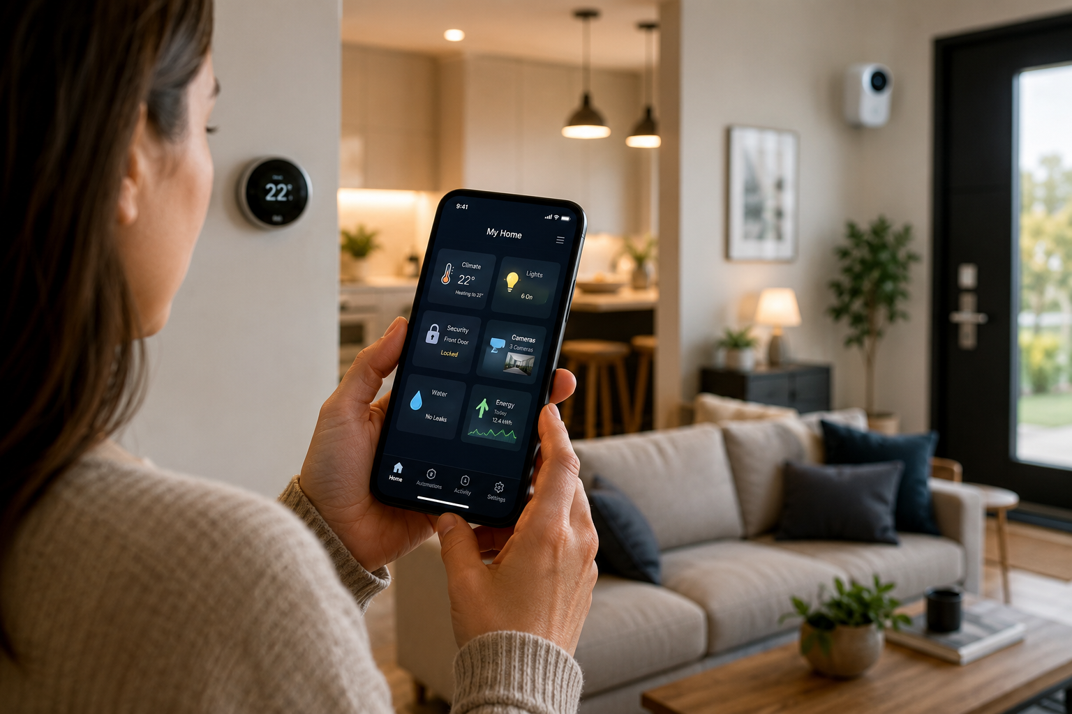 Smart homes - technology controlled by smartphone in a modern Kingston-area home, featuring security, lighting, climate, and energy management systems. Bill Stevenson, REALTOR®, Century 21 Lanthorn Real Estate Ltd., Brokerage.
