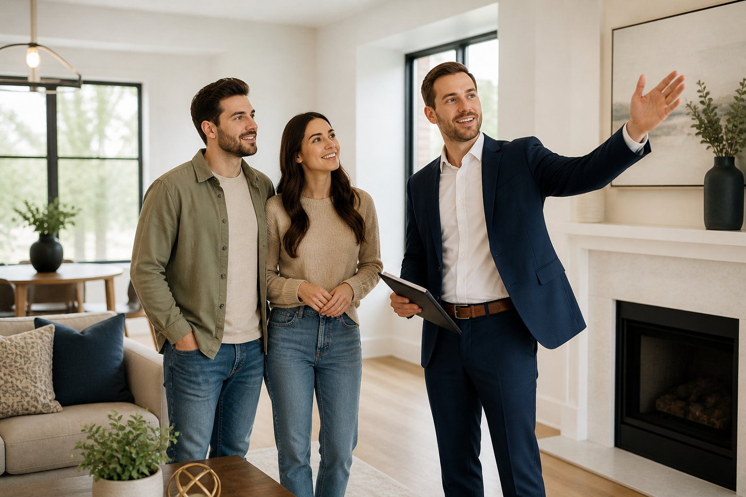 Buyers viewing a home with their REALTOR® as part of the home buying process.