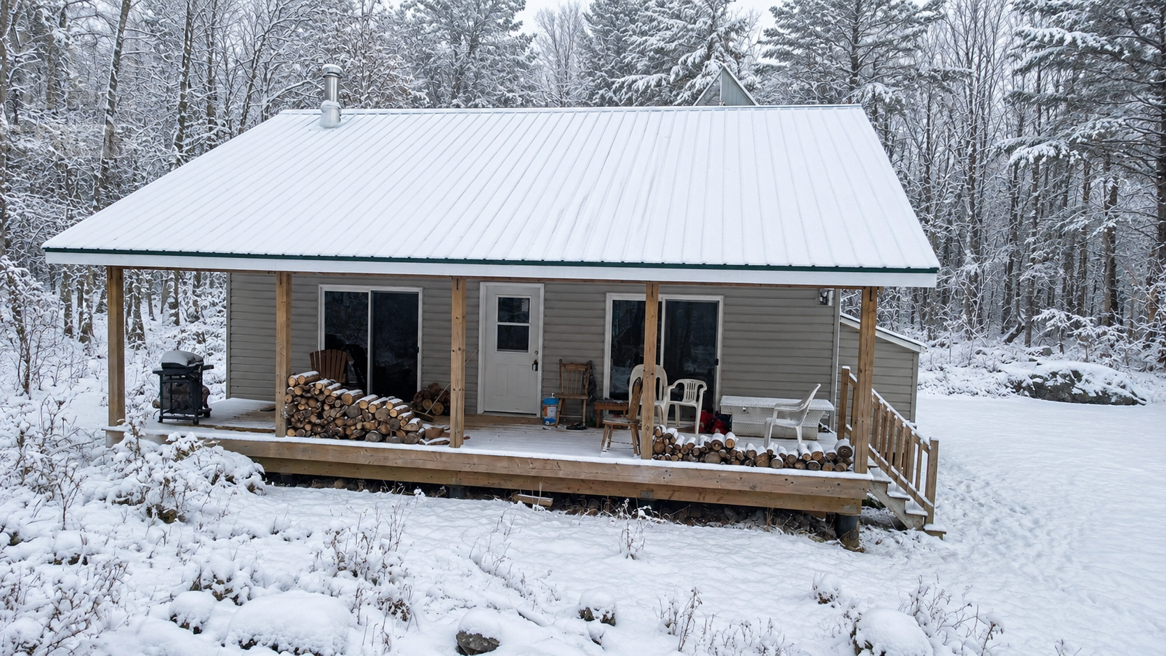 Winter rural cottage with wood heat in Frontenac and area