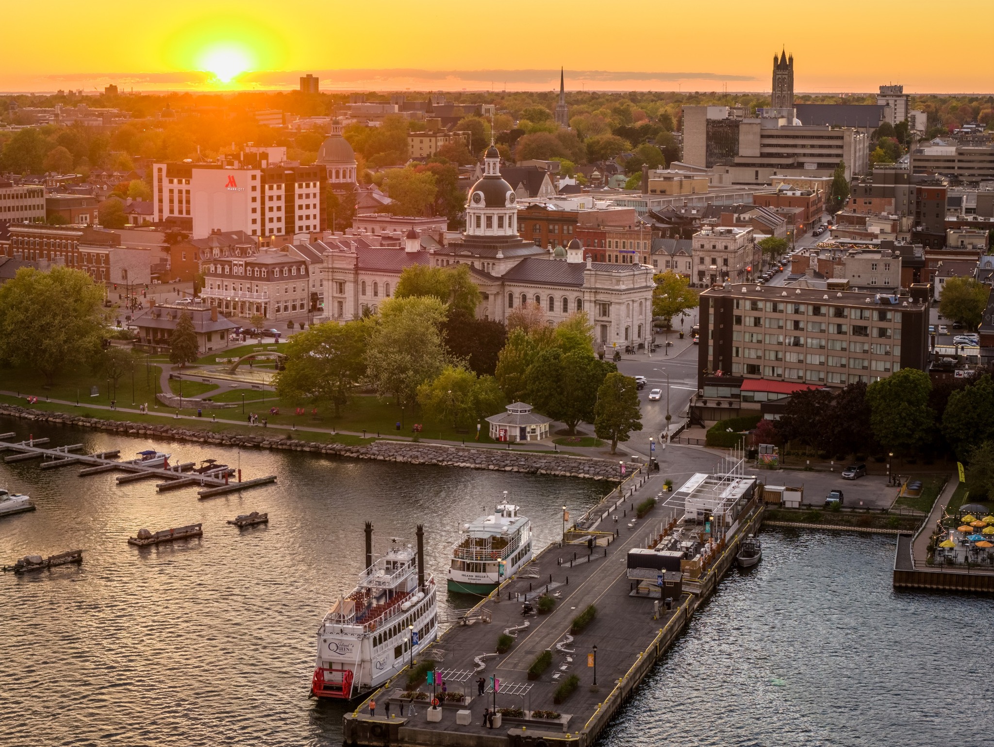 SIRVA relocation in Kingston with downtown Kingston and the waterfront at sunset